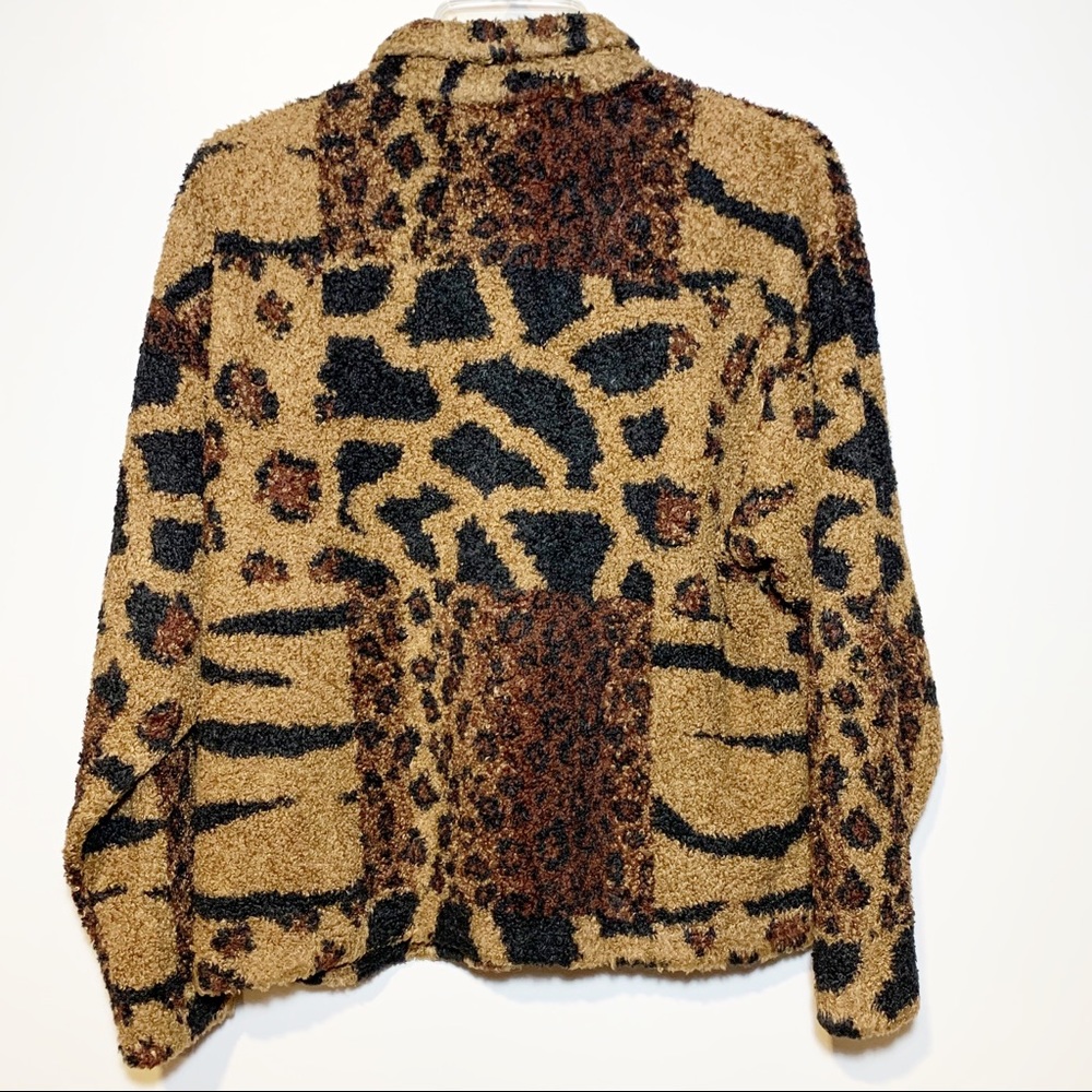 Cache Animal Print Button Front Medium Jac - image 4